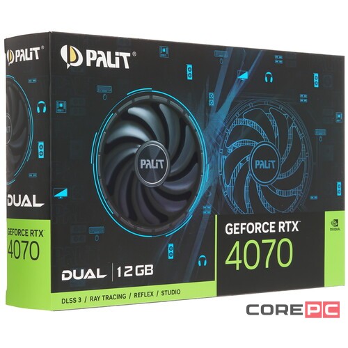 Видеокарта Palit (NE64070019K9-1048D) GeForce RTX 4070 12GB DUAL