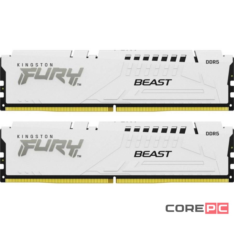 Оперативная память 32 Gb 6400 MHz Kingston FURY Beast White (KF564C32BWK2-32)