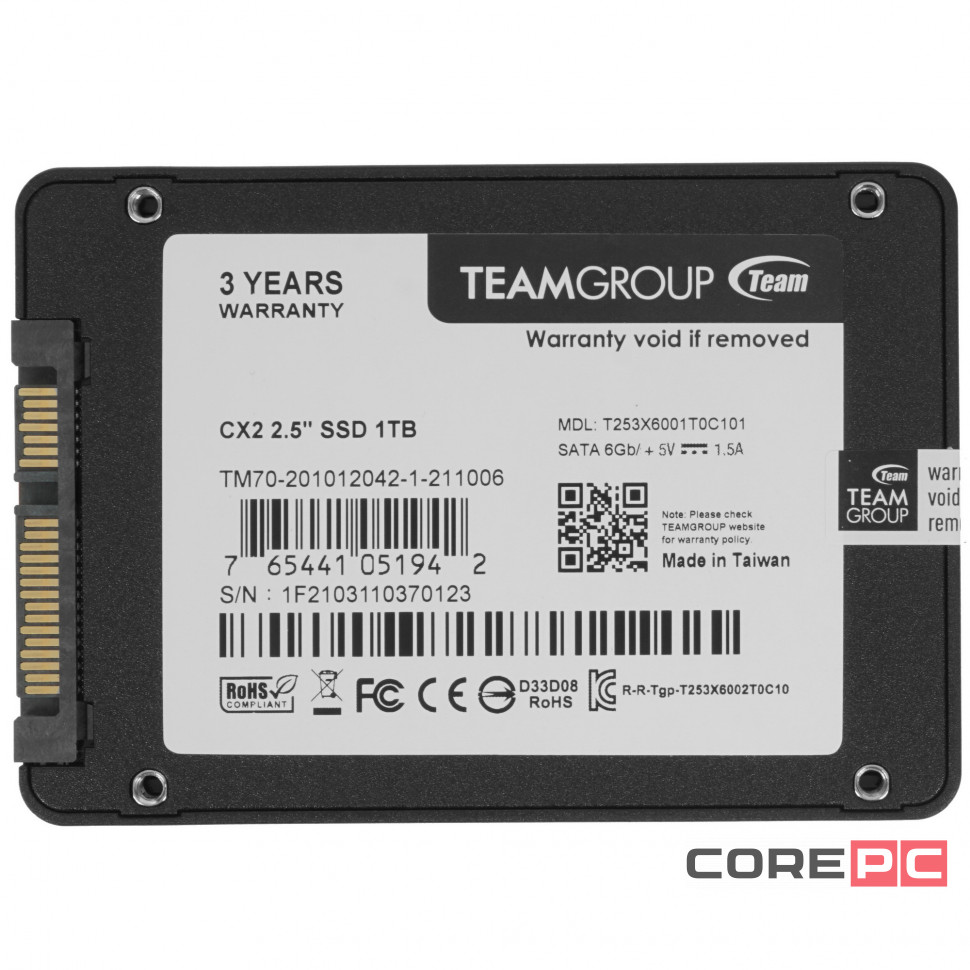 Твердотельный накопитель Team Group 1000 Gb CX2 T253X6001T0C101