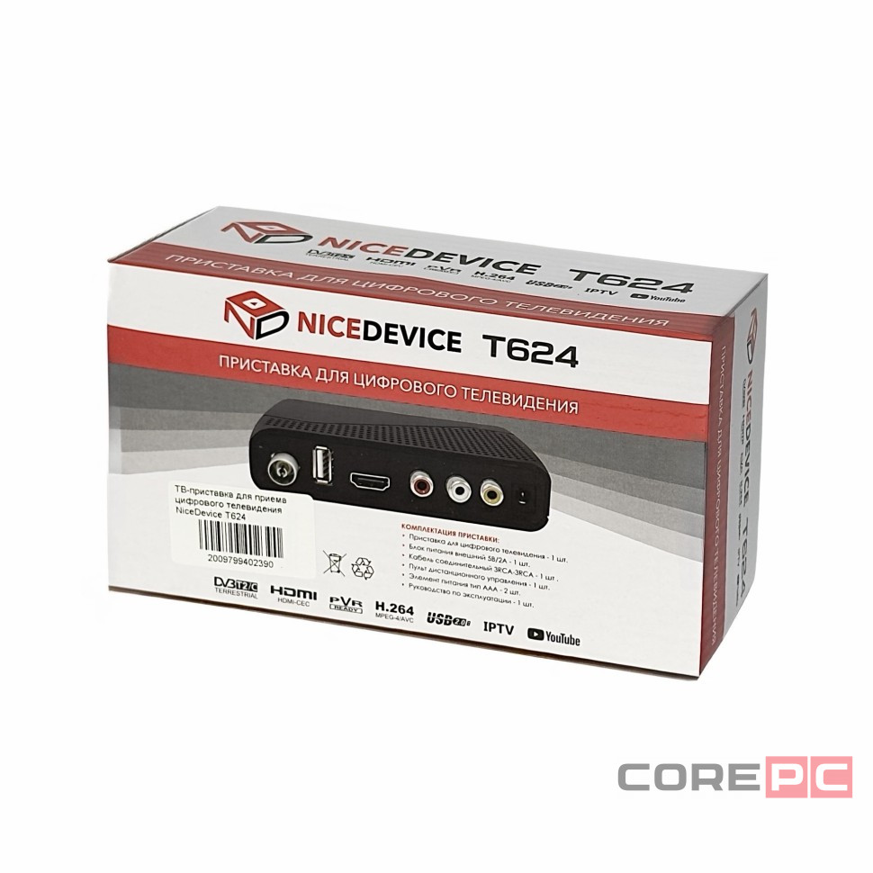 ТВ-приставка для приема цифрового телевидения NiceDevice T624