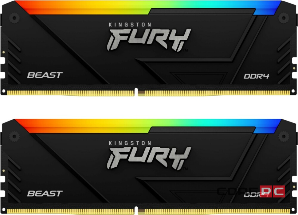 Оперативная память 64 Gb 2666 MHz Kingston FURY Beast RGB Black PnP (KF426C16BB2AK2/64)