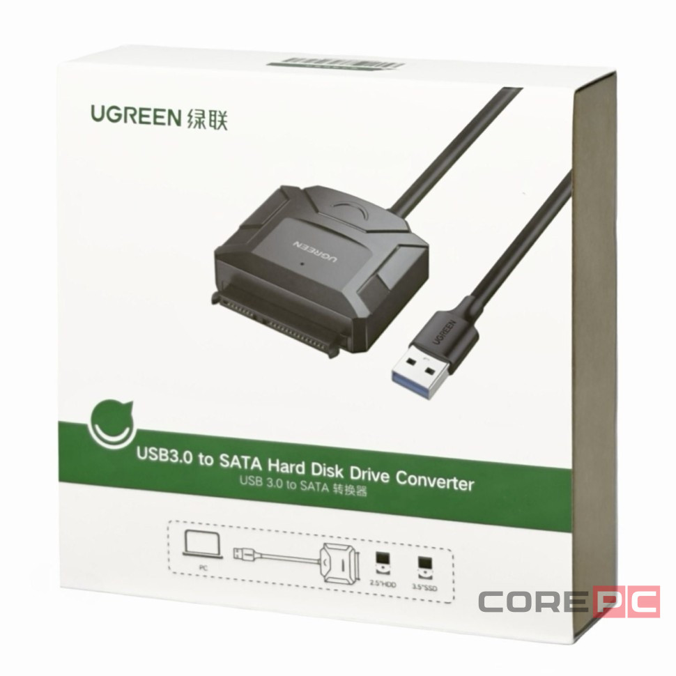 Конвертер переходник USB 3.0 в SATA для жестких дисков черный