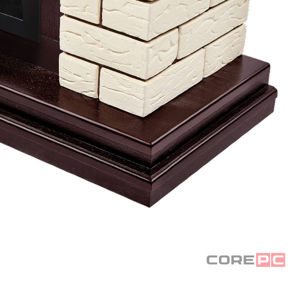 Портал Firelight Bricks 30 камень бежевый, шпон темный дуб