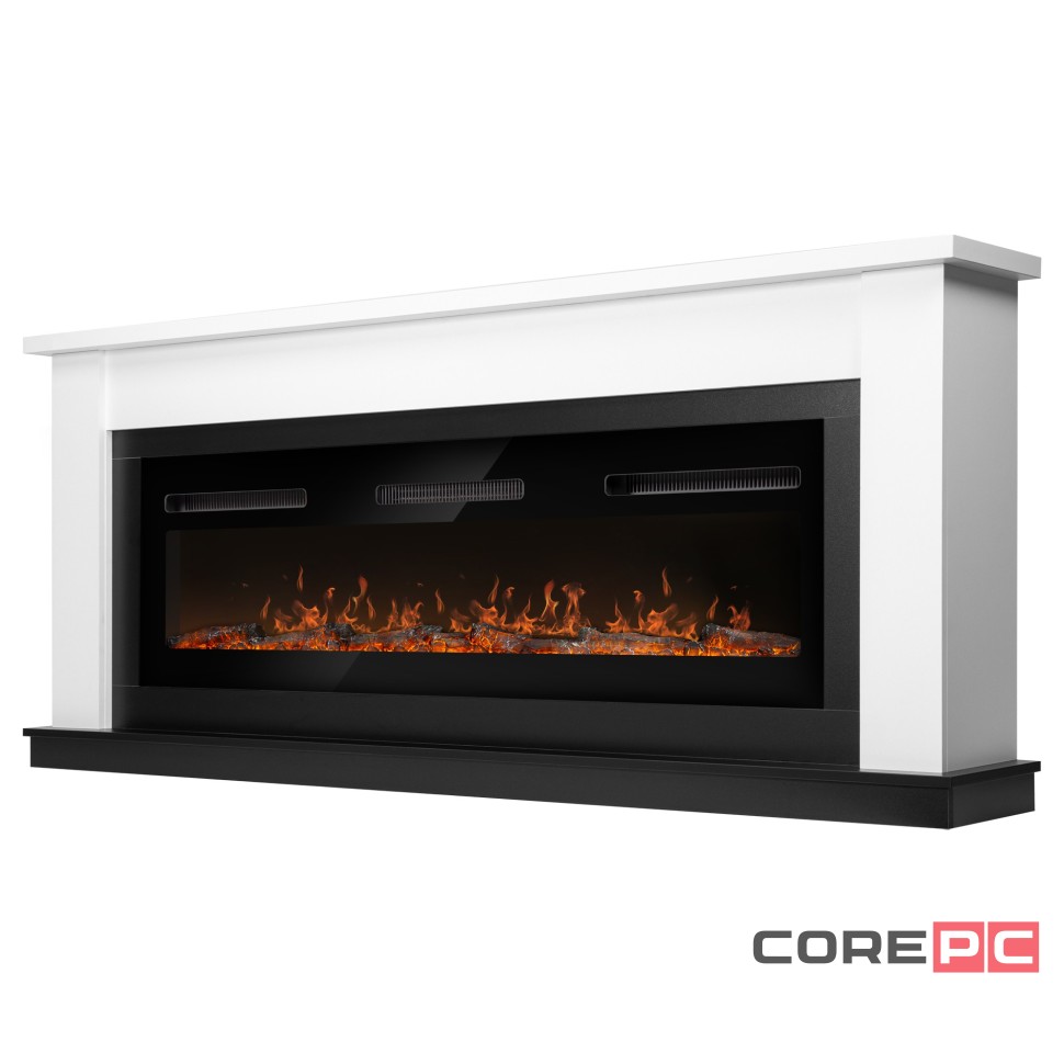 Каминокомплект: Очаг Electrolux Infinity EFP/P-1600ULS N, портал Canto Long белый, черный