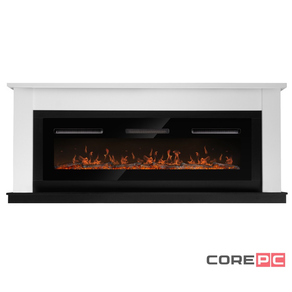 Каминокомплект: Очаг Electrolux Infinity EFP/P-1600ULS N, портал Canto Long белый, черный