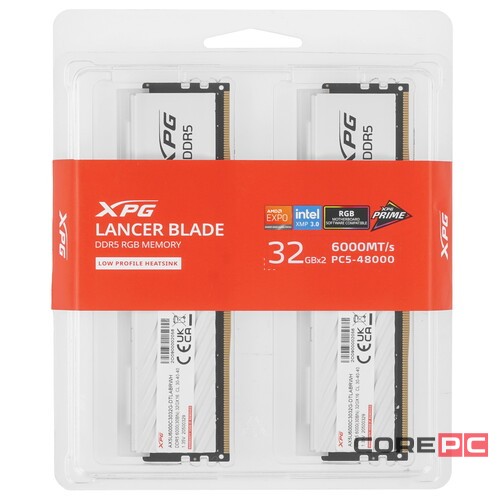Оперативная память 64 Gb 6000 MHz ADATA XPG LANCER Blade White RGB (AX5U6000C3032G-DTLABRWH)