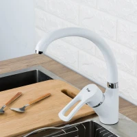 Смеситель для кухни Frap F4166-8, рычажное управление, цвет белый