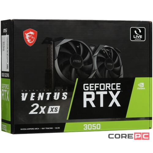 Видеокарта MSI (RTX 3050 VENTUS 2X XS 8G) GeForce RTX 3050 8GB VENTUS 2X XS 8G