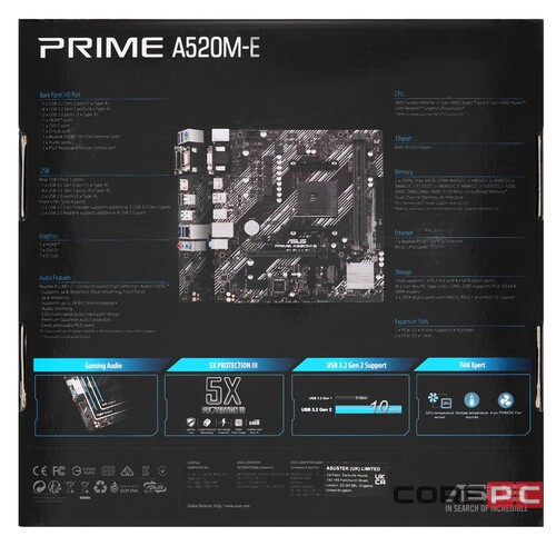 Материнская плата ASUS PRIME A520M-E 90MB1510-M0EAY0