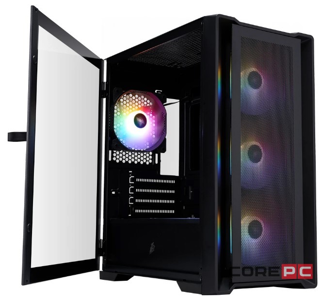 Компьютерный корпус 1STPLAYER TRILOBITE T4 MESH FRGB Black (T4-BK-4F1)