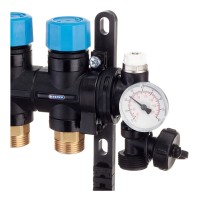 Группа коллекторная HENCO композитная с расходомером (0-3л) и термометром, 1quot; - 9 x 3/4quot;EK