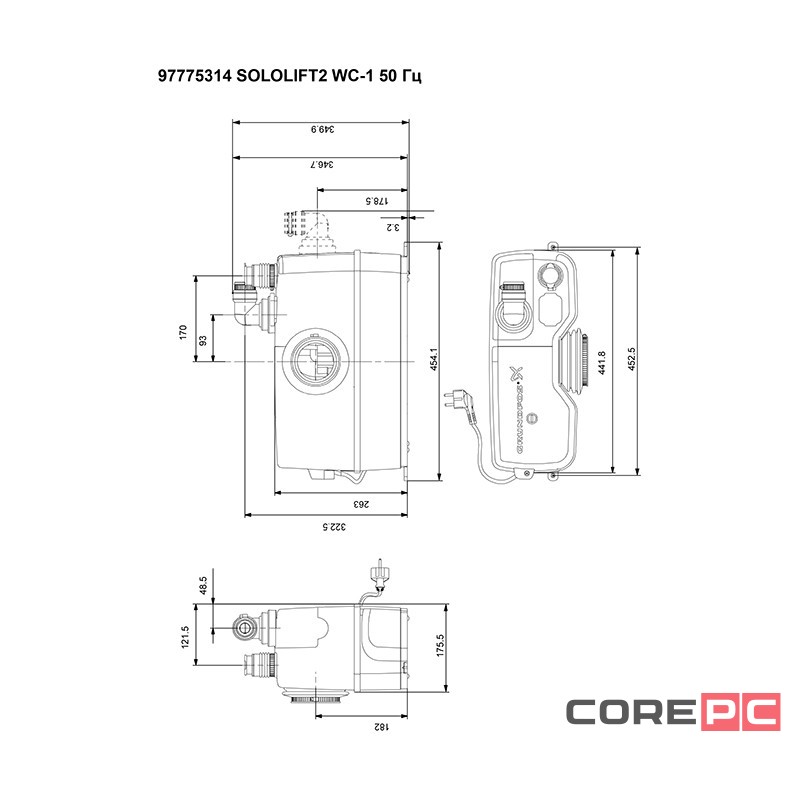 Установка канализационная Grundfos SOLOLIFT 2 WC-1