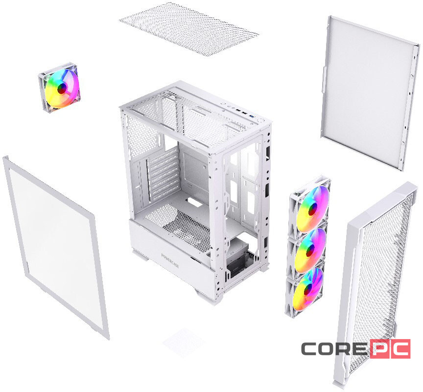 Компьютерный корпус Powercase Mistral AZ4W ARGB TG White (CMAZW-A4)
