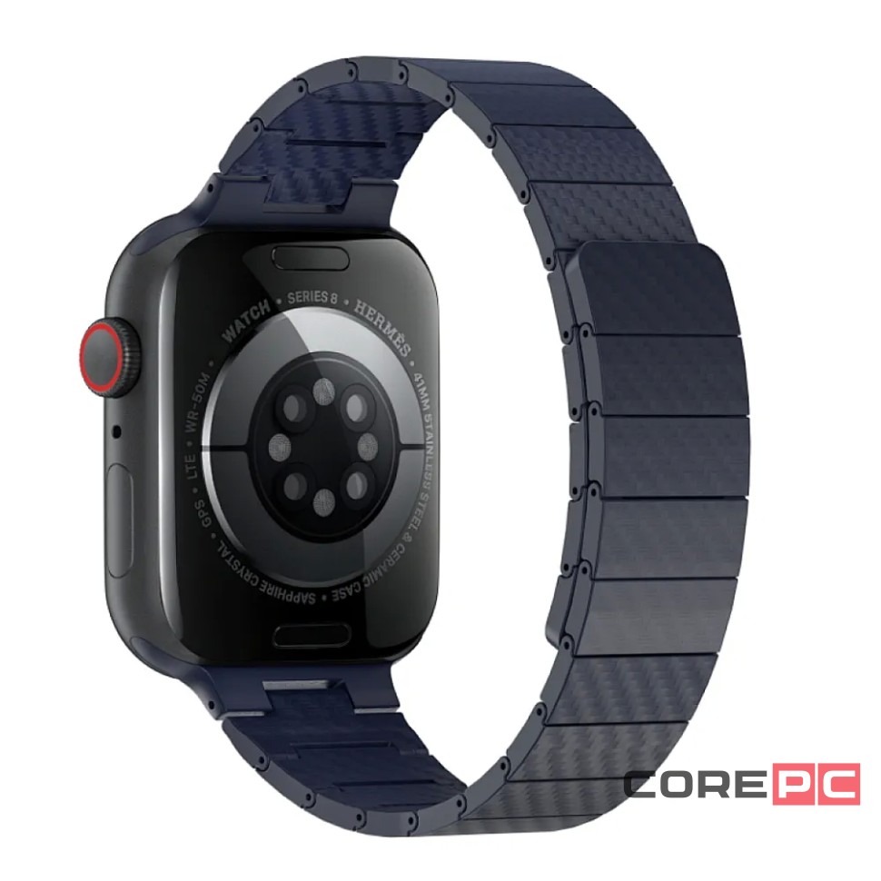 Ремешок WIWU Carbon Fiber Pattern для Apple Watch 42/44/45/49mm магнитная застежка (Wi-WB009) (синий)