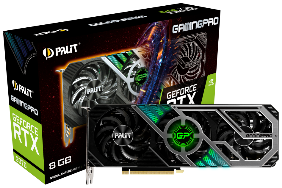 Видеокарта Palit (NE63070019P2-1041A) GeForce RTX 3070 8GB GAMINGPRO V1 LHR
