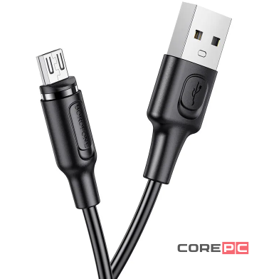 Кабель Borofone BX41 Strong Magnetic 2.4A (USB) на (Micro-USB) 100см силиконовый (черный)