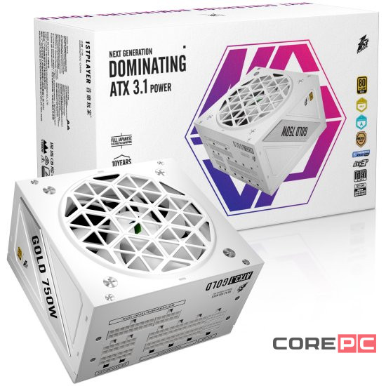 Блок питания 1STPLAYER 750W NGDP GOLD White (HA-750BA4-WH) 16 Pin (PCIe 5.0 Connector Cable Details)