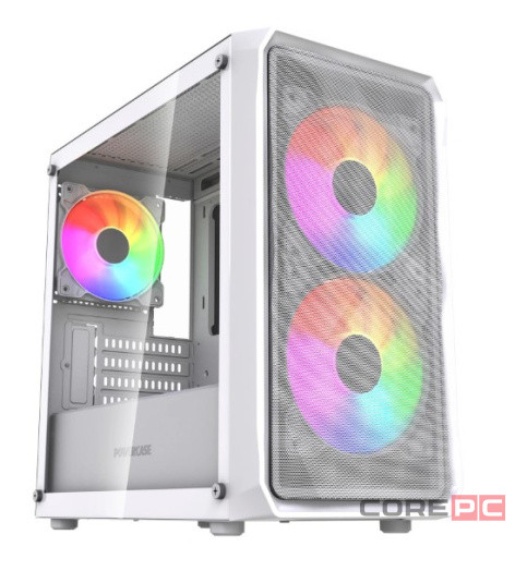Компьютерный корпус Powercase Mistral Micro A3W TG ARGB V2 White (CMMAW-A3-V2)