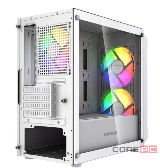 Компьютерный корпус Powercase Mistral Micro A3W TG ARGB V2 White (CMMAW-A3-V2)