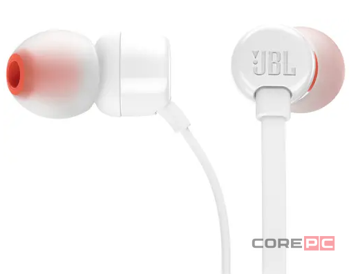 Наушники с микрофоном JBL T110 1.2м белые