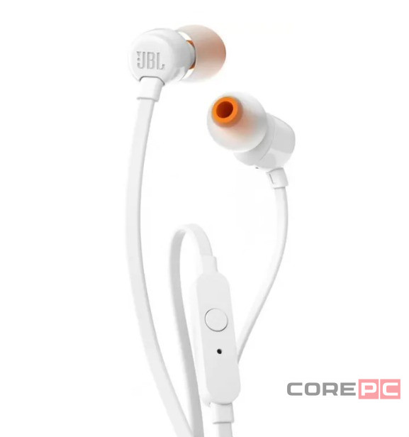 Наушники с микрофоном JBL T110 1.2м белые