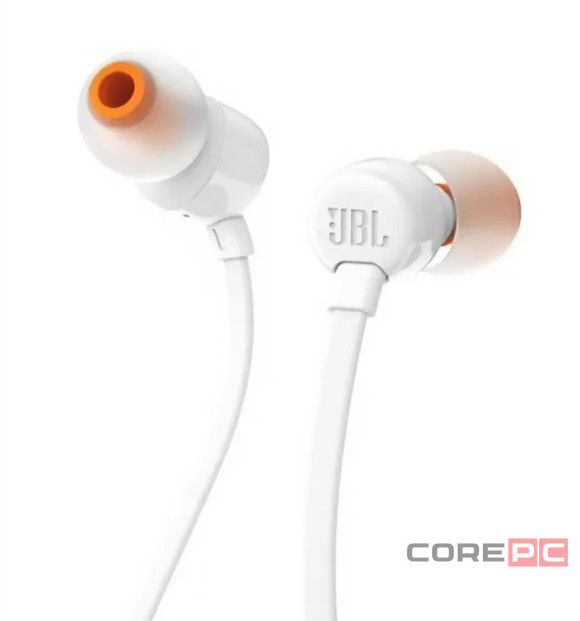 Наушники с микрофоном JBL T110 1.2м белые