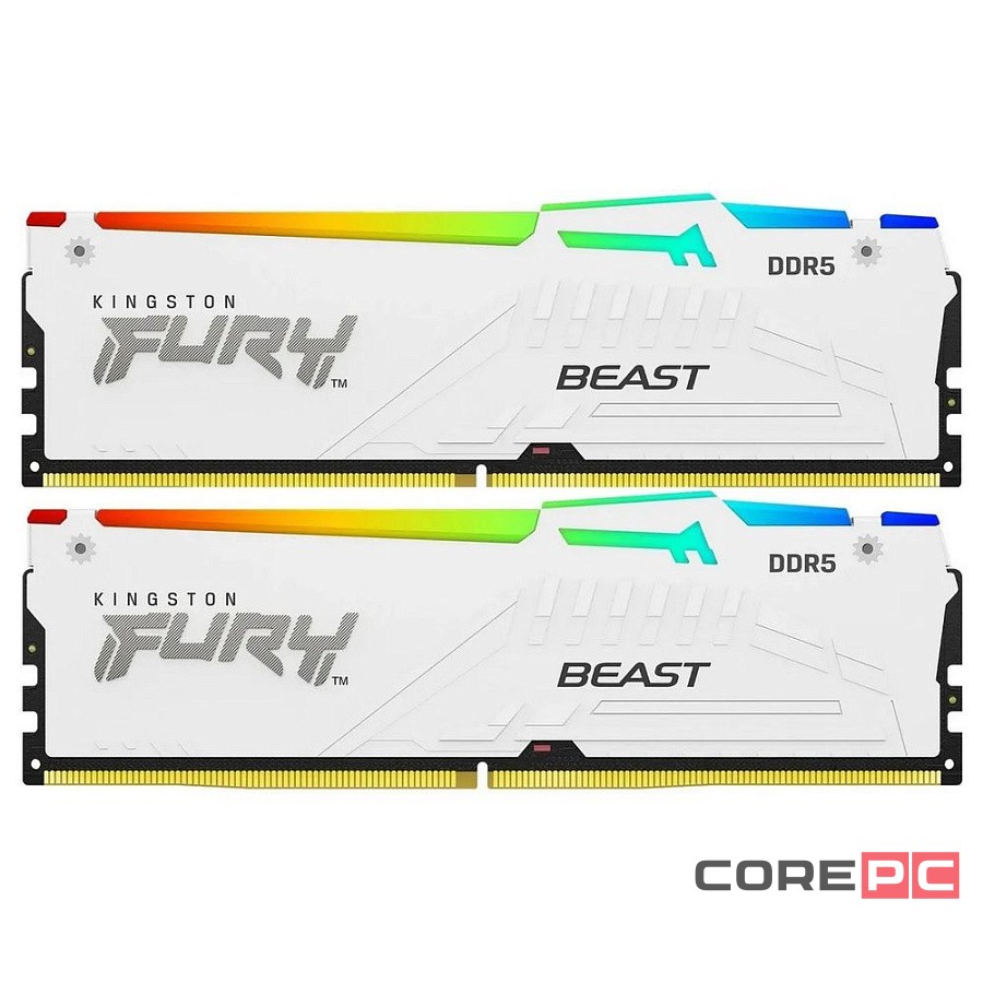 Оперативная память 64 Gb 6000 MHz Kingston FURY Beast RGB White (KF560C30BWEAK2-64)