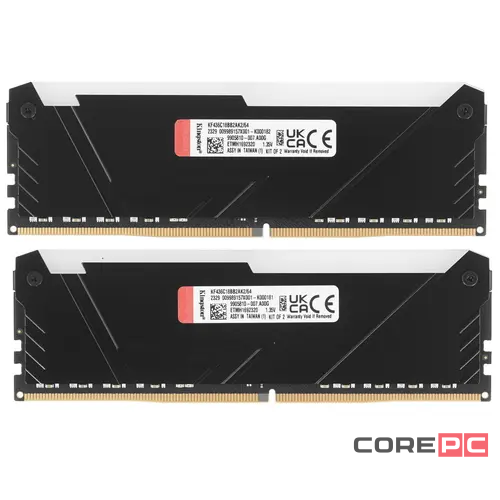 Оперативная память 64 Gb 3600 MHz Kingston FURY Beast RGB Black XMP (KF436C18BB2AK2/64)