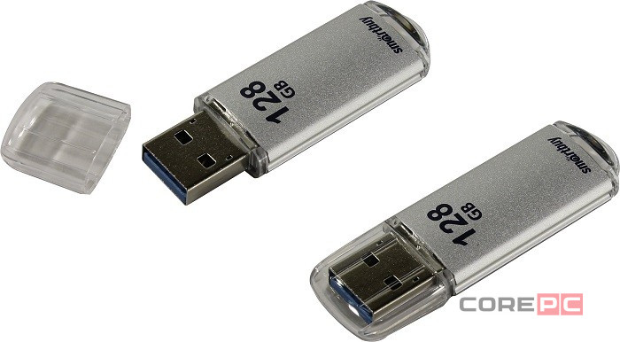 3.0 USB флеш накопитель Smartbuy 128GB V-Cut Silver (SB128GBVC-S3)