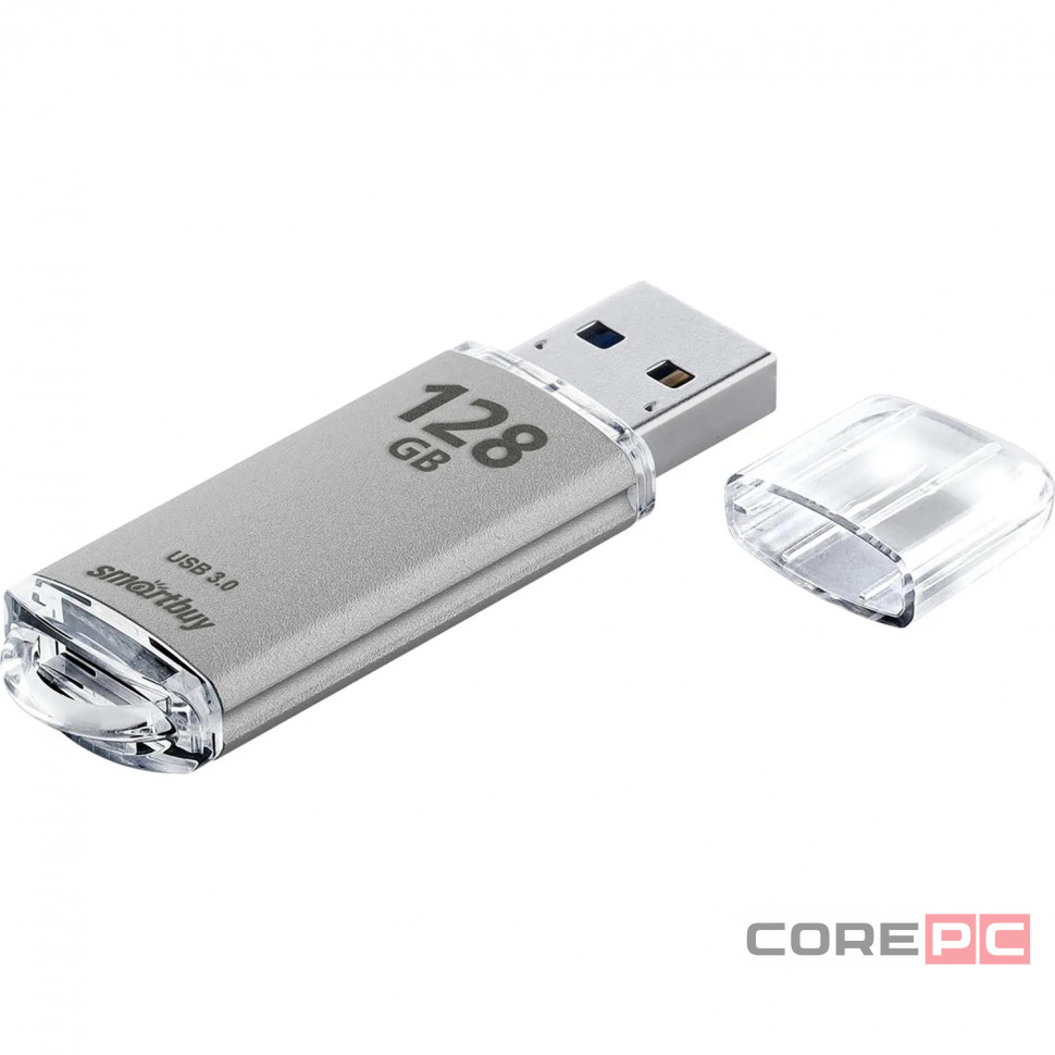 3.0 USB флеш накопитель Smartbuy 128GB V-Cut Silver (SB128GBVC-S3)