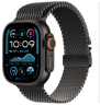 Apple Watch Ultra 2 (2024) 49mm Black Titanium Case with Black Titanium Milanese Loop (L)