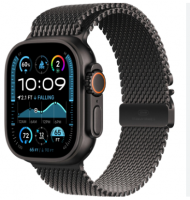Apple Watch Ultra 2 (2024) 49mm Black Titanium Case with Black Titanium Milanese Loop (L)