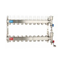 Группа коллект. VIEIR 1quot;х10х3/4quot; без/расходомер, с дренаж. кр, воздухоотвод., нерж. ст VR115-10A