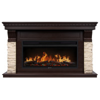 Каминокомплект: Очаг Electrolux EFP/P-3620LS, портал Michigan 42/40/36, камень молочный, шпон темный