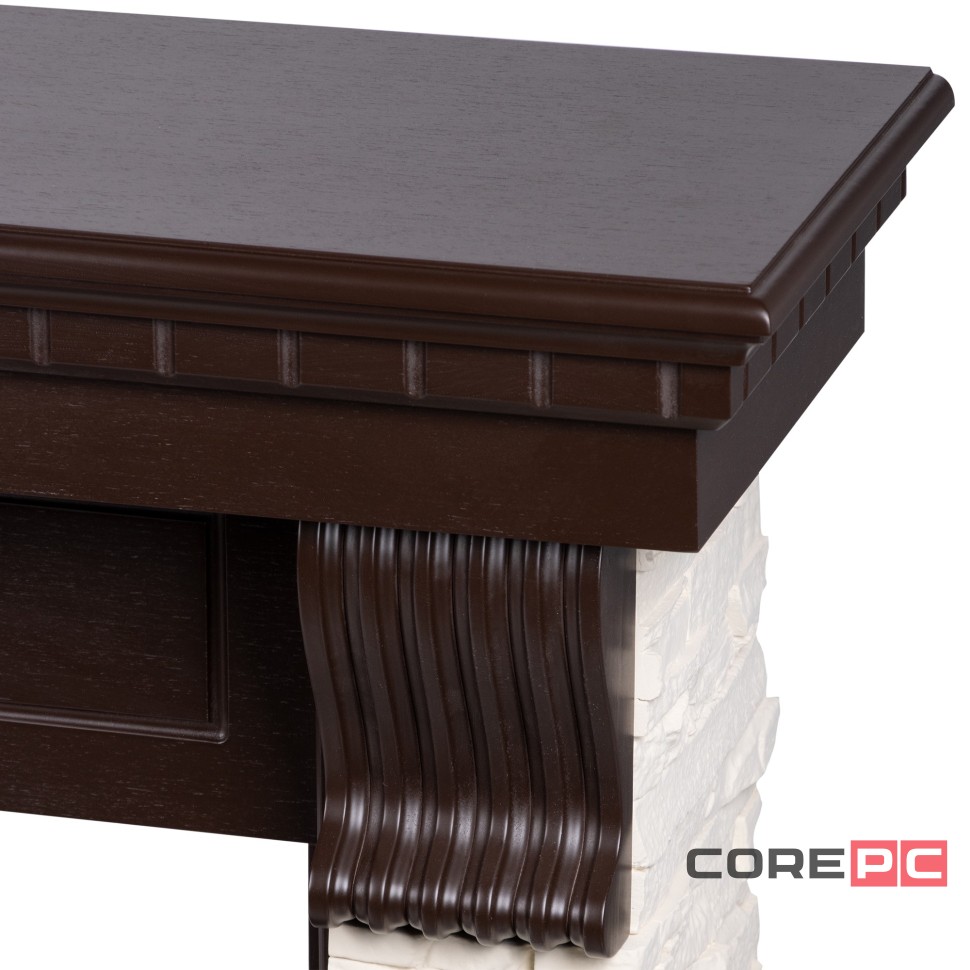 Каминокомплект: Очаг Electrolux EFP/P-3620LS, портал Michigan 42/40/36, камень молочный, шпон темный