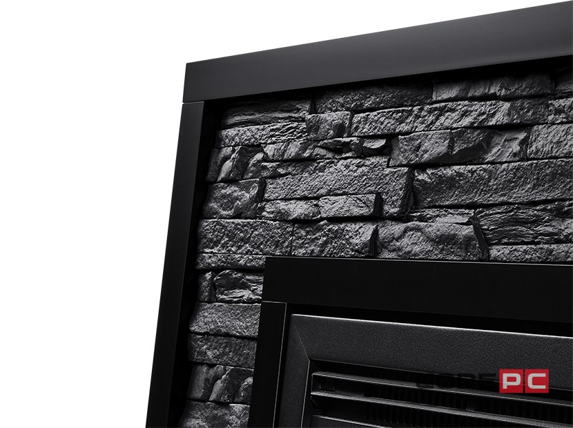 Портал Firelight Loft 30 камень черный, черная эмаль