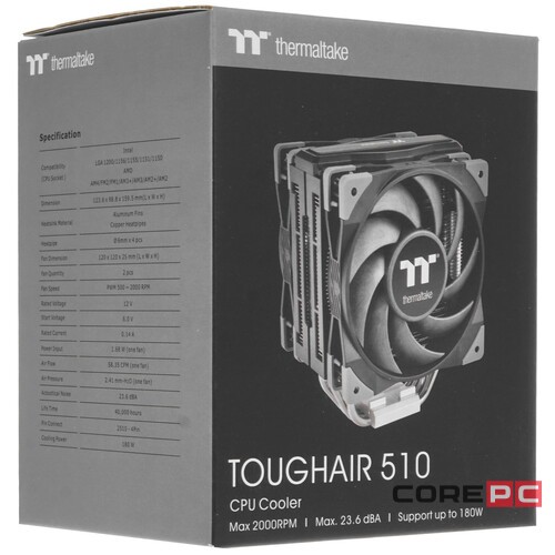 Кулер для процессора Thermaltake TOUGHAIR 510 Air cooler PWM CL-P075-AL12BL-A PWM