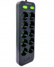 Сетевой фильтр Yemstza 2500W-10A(Max) 10 розеток+4USB+1USB-C 2м. черный