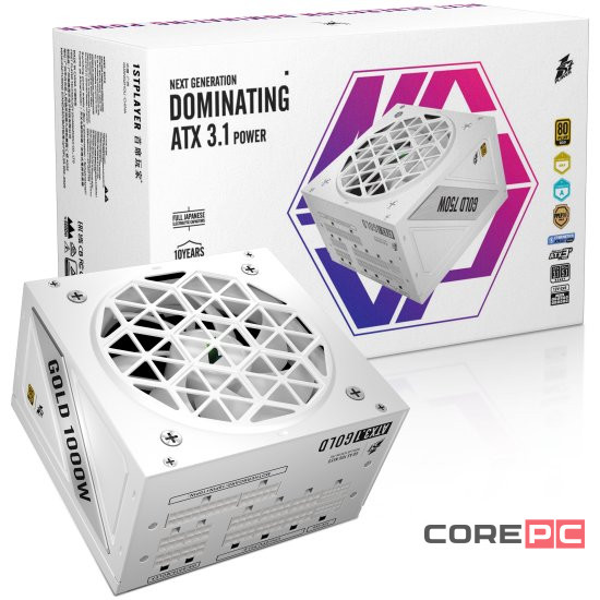 Блок питания 1STPLAYER 1000W NGDP Gold White (HA-1000BA4-WH) 16 Pin (PCIe 5.0 Connector Cable Details)