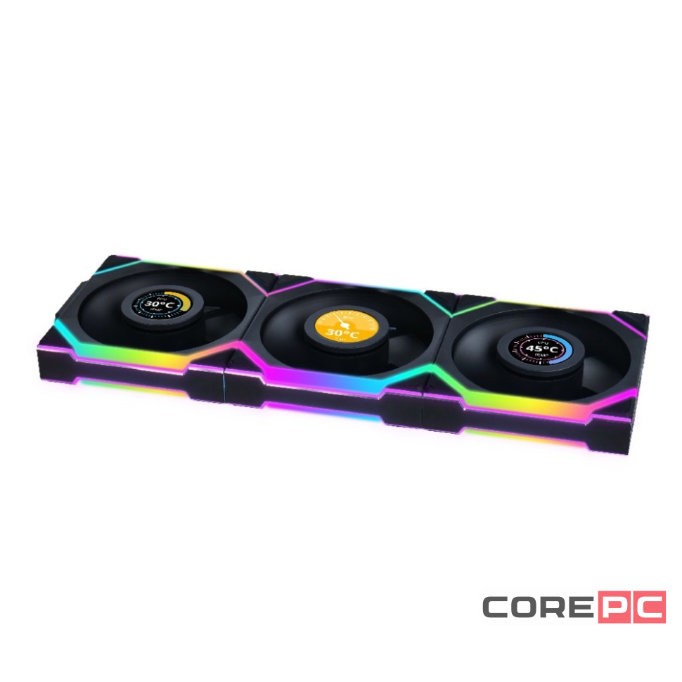 Комплект вентиляторов для корпуса Lian Li UNI FAN SL WIRELESS LCD 120 ARGB Black (G99.12SLLCD1W3B.R0)