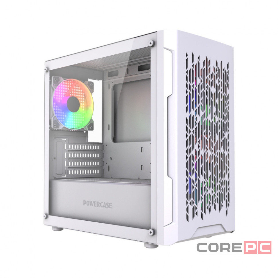 Компьютерный корпус Powercase Mistral Micro D3W TG ARGB V2 White (CMMDW-A3-V2)