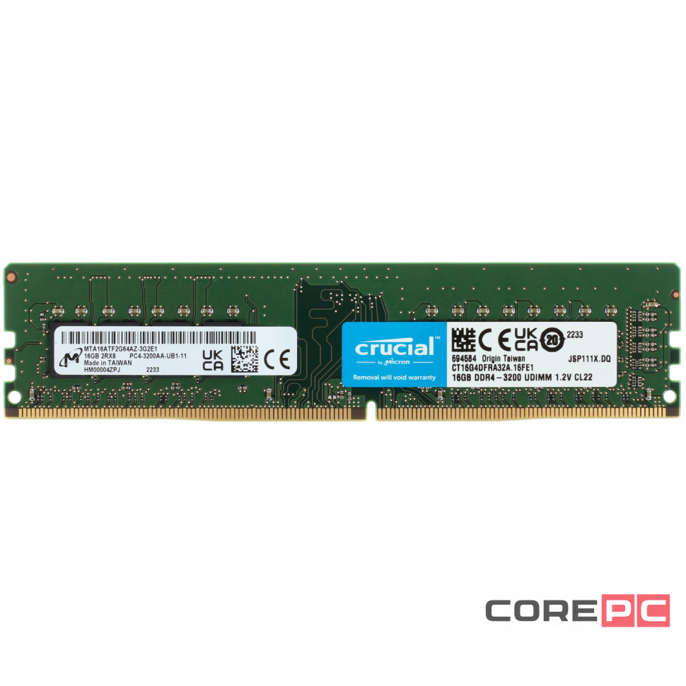 Оперативная память 16 Gb 3200 MHz CRUCIAL (CT16G4DFRA32A)