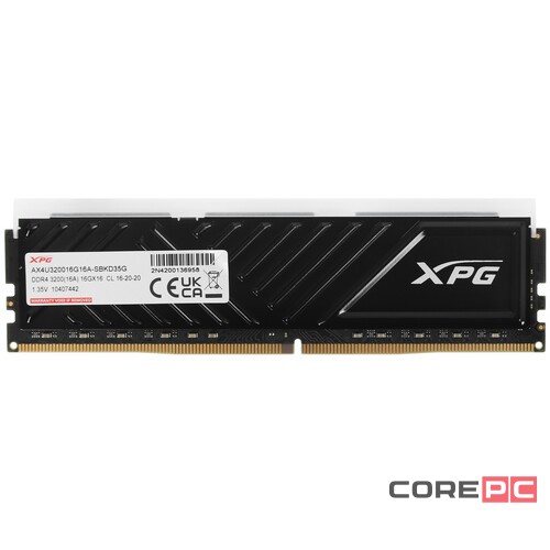 Оперативная память 16 Gb 3200 MHz ADATA XPG GAMMIX D35G RGB Black (AX4U320016G16A-SBKD35G)