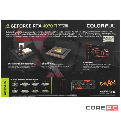 Видеокарта Colorful (RTX 4070 Ti SUPER NB EX 16GB-V) GeForce RTX 4070 Ti SUPER 16GB