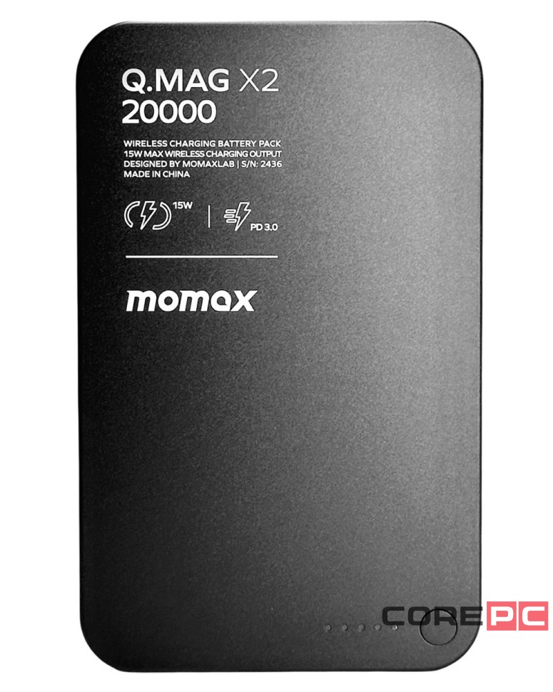 Powerbank магнитный с MagSafe Momax Q. Mag X2 20000mAh/индикатор заряда IP133CND черный