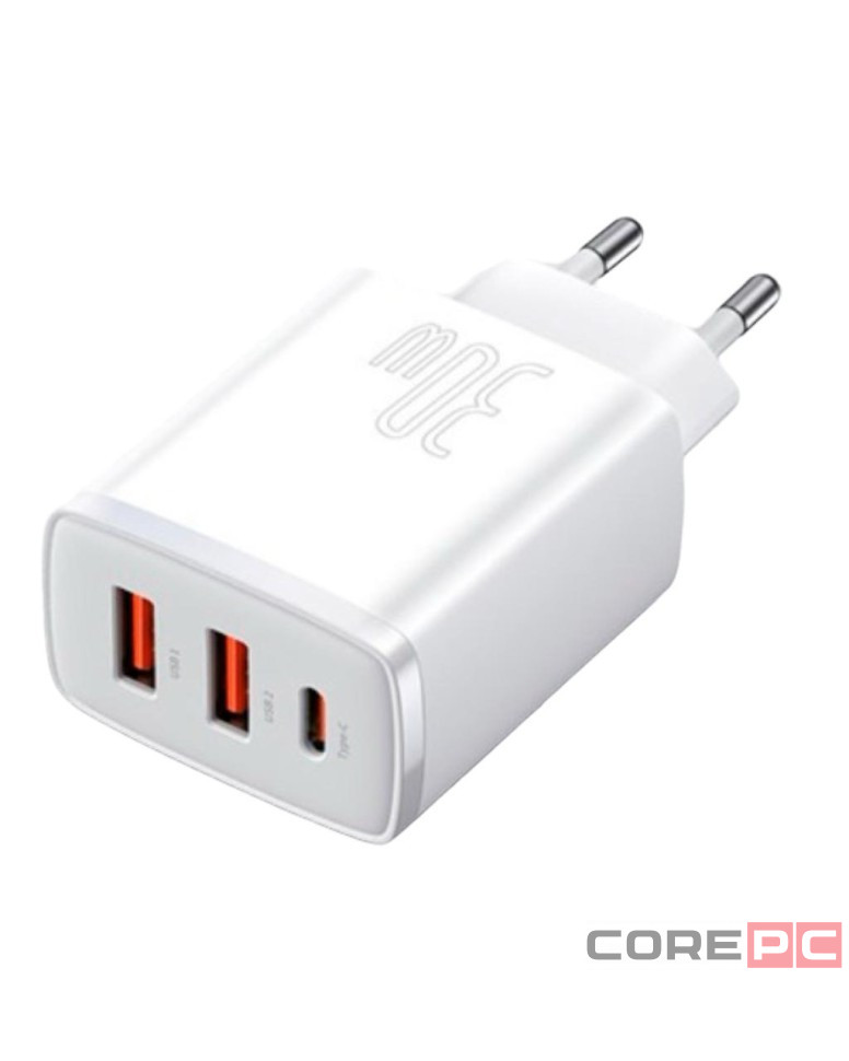 Сетевое зар. устр. Baseus Super Si Quick Charger 2USB/1C 30W EU CCXJ-E02 белое