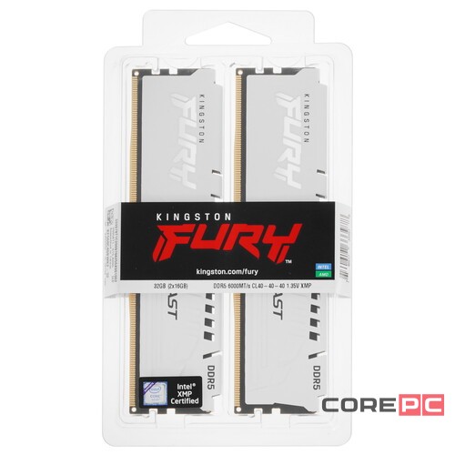 Оперативная память 32 Gb 6000 MHz Kingston FURY Beast White (KF560C40BWK2-32)
