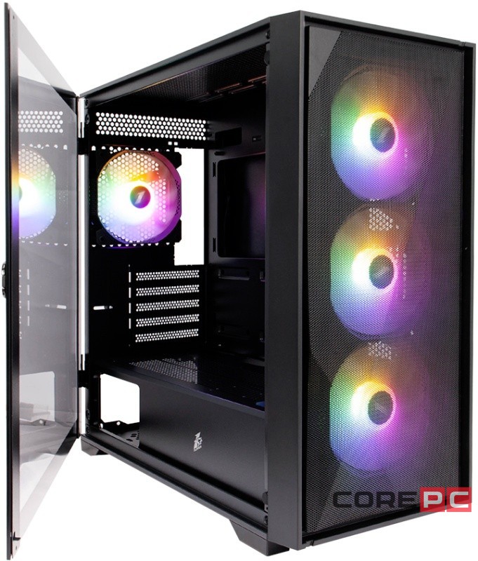 Компьютерный корпус 1STPLAYER DK D6 LED Black (D6-BK-4F1)