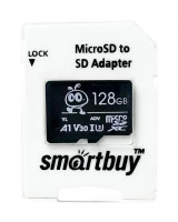 micro SDXC карта памяти Smartbuy 128GB U3 V30 A1 Advanced R/W up to 90/55 с адапт. (SB128GBSDU1A-AD)
