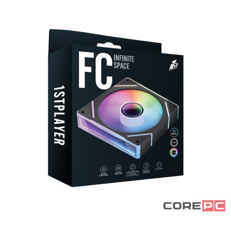 Вентилятор для корпуса 1STPLAYER FC(AP) ARGB Black FC(AP)-BK-1IN1